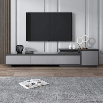 Modern 3-Drawer Retracted & Extendable TV Stand Up to 120"-Richsoul-Furniture,Living Room Furniture,TV Stands